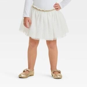 Cat & Jack NWT Toddler Girls' Cream Gold Tutu with Gold Flecks 18M